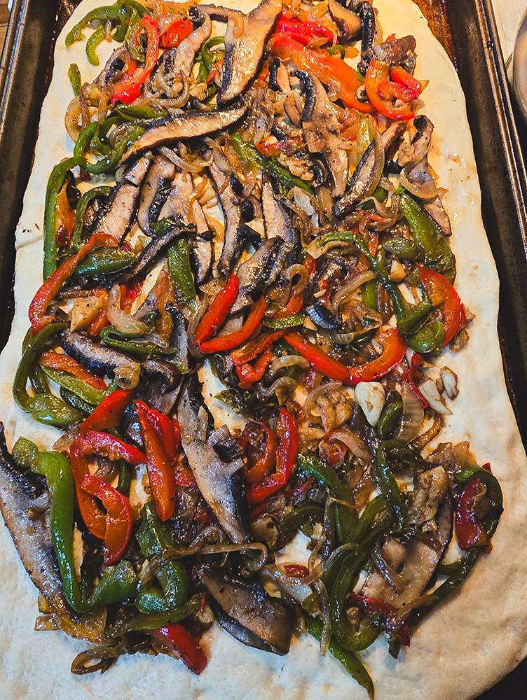 Veggie Philly Cheese Steak Pizza